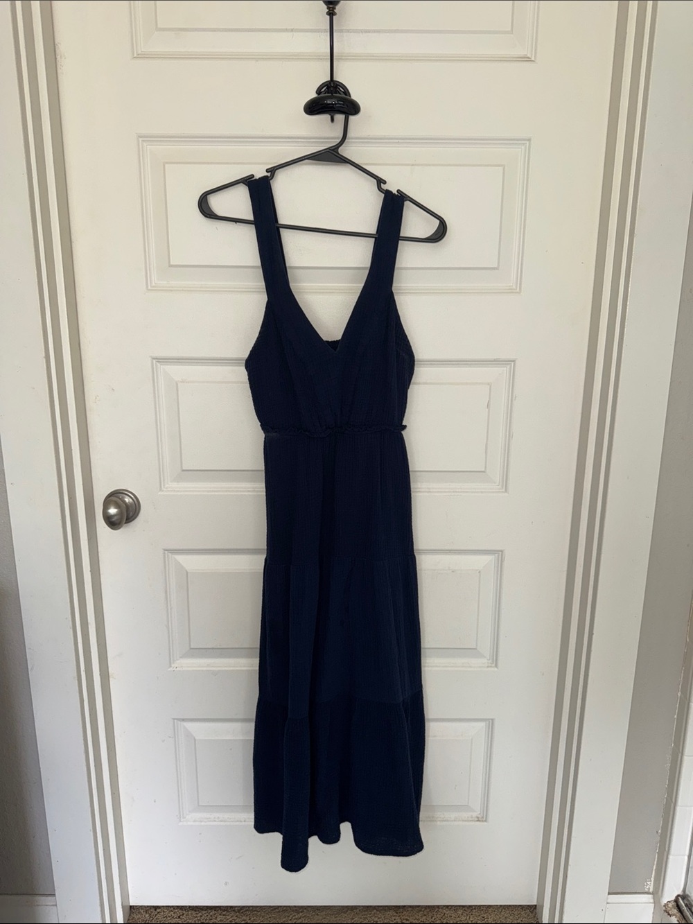 Steve Madden Navy V-Neck Tiered Maxi Dress